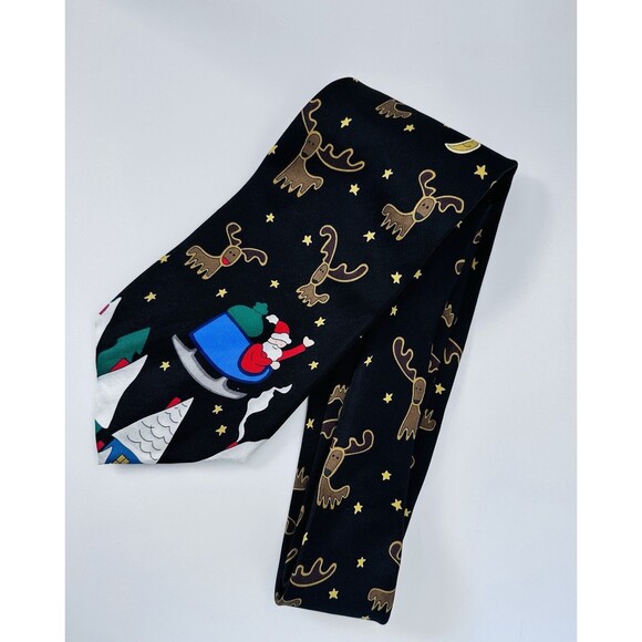 NEW W/tags Made USA Save The Children Necktie Santa Reindeer Lauren Vintage Tie - Picture 1 of 5